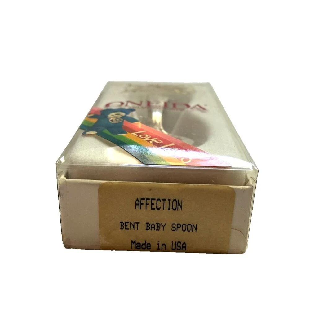 Vintage Oneida Affection Bent Baby Spoon Silverplate Curved Handle USA
